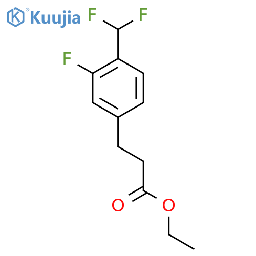 Ethyl 3-(4'-(difluoromethyl)-3'-fluorophenyl)propionate structure