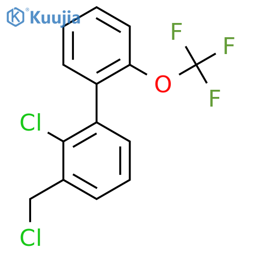 2-Chloro-3-chloromethyl-2'-(trifluoromethoxy)biphenyl structure