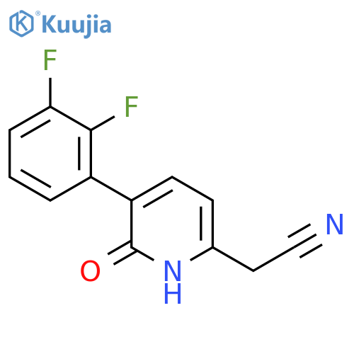 3-(2,3-Difluorophenyl)-2-hydroxypyridine-6-acetonitrile structure