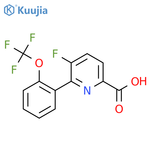5-Fluoro-6-(2-(trifluoromethoxy)phenyl)picolinic acid structure