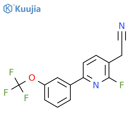 2-Fluoro-6-(3-(trifluoromethoxy)phenyl)pyridine-3-acetonitrile structure