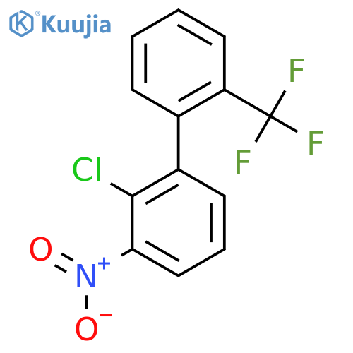 2-Chloro-3-nitro-2'-(trifluoromethyl)biphenyl structure
