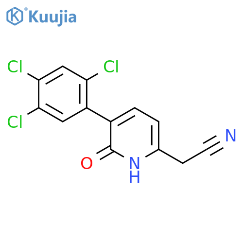 2-Hydroxy-3-(2,4,5-trichlorophenyl)pyridine-6-acetonitrile structure
