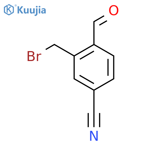 2-(Bromomethyl)-4-cyanobenzaldehyde structure