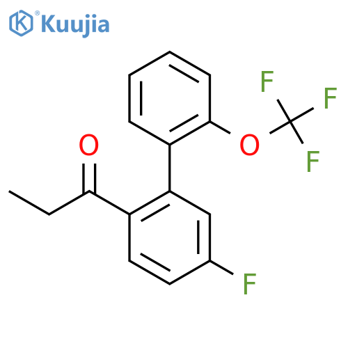 1-(5-Fluoro-2'-(trifluoromethoxy)biphenyl-2-yl)-propan-1-one structure
