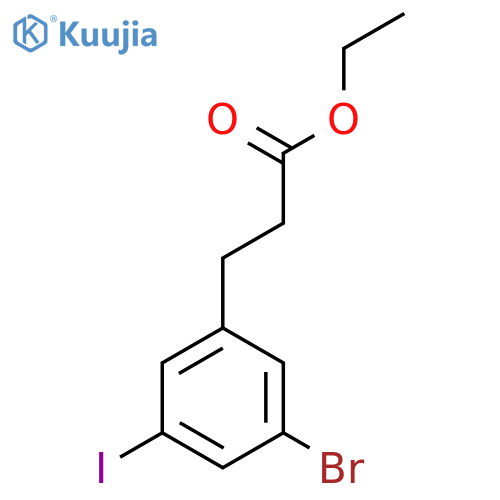 Ethyl 3-(3'-bromo-5'-iodophenyl)propionate structure