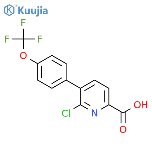 6-Chloro-5-(4-(trifluoromethoxy)phenyl)picolinic acid structure