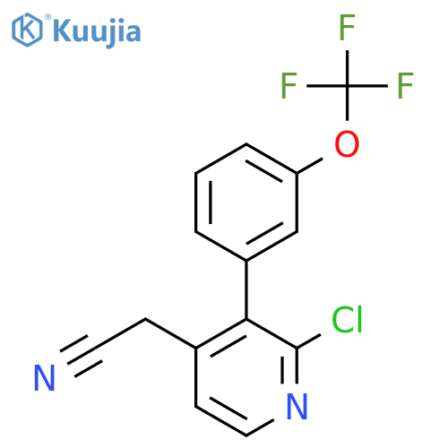 2-Chloro-3-(3-(trifluoromethoxy)phenyl)pyridine-4-acetonitrile structure