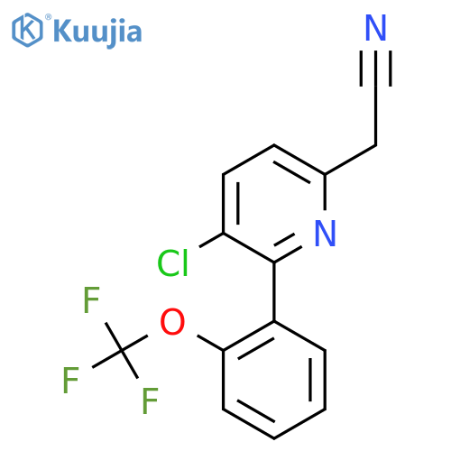 3-Chloro-2-(2-(trifluoromethoxy)phenyl)pyridine-6-acetonitrile structure