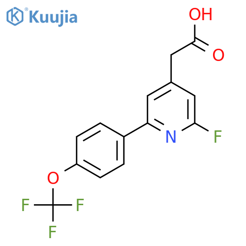 2-Fluoro-6-(4-(trifluoromethoxy)phenyl)pyridine-4-acetic acid structure