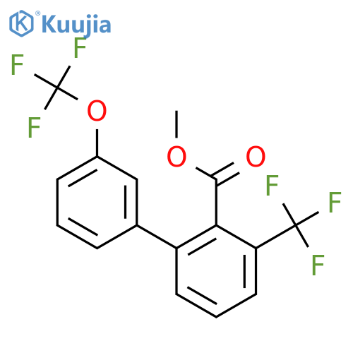 Methyl 3'-(trifluoromethoxy)-3-(trifluoromethyl)biphenyl-2-carboxylate structure