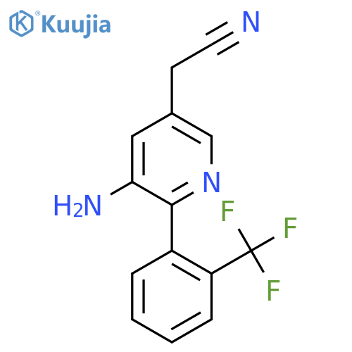 3-Amino-2-(2-(trifluoromethyl)phenyl)pyridine-5-acetonitrile structure