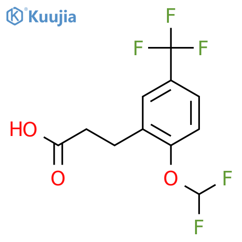 3-(2'-(Difluoromethoxy)-5'-(trifluoromethyl)phenyl)propionic acid structure