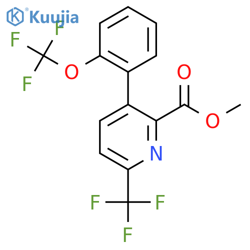 Methyl 3-(2-(trifluoromethoxy)phenyl)-6-(trifluoromethyl)picolinate structure