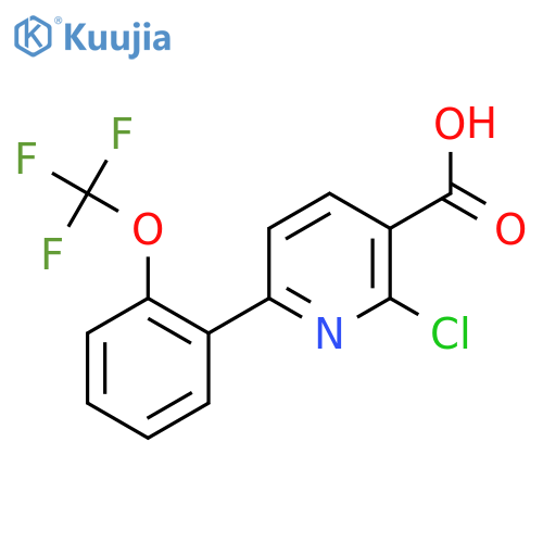 2-Chloro-6-(2-(trifluoromethoxy)phenyl)nicotinic acid structure