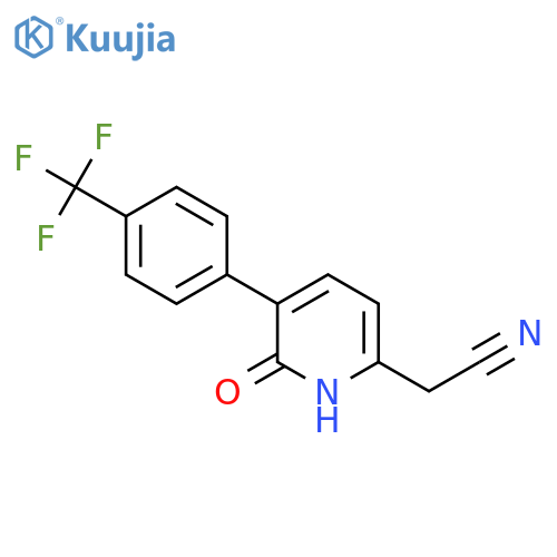 2-Hydroxy-3-(4-(trifluoromethyl)phenyl)pyridine-6-acetonitrile structure