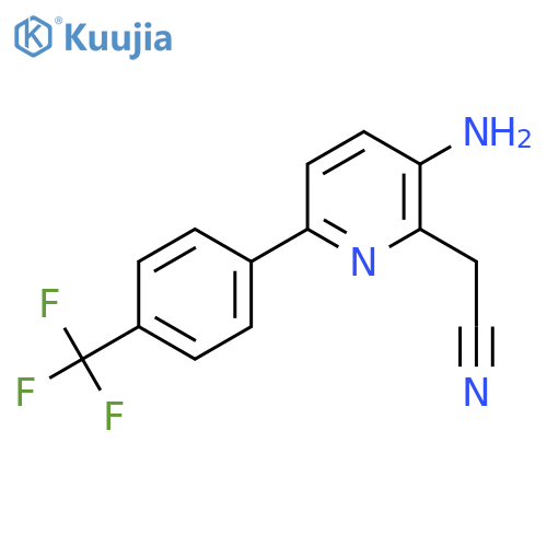 3-Amino-6-(4-(trifluoromethyl)phenyl)pyridine-2-acetonitrile structure