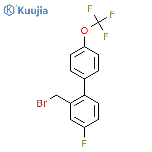 2-Bromomethyl-4-fluoro-4'-(trifluoromethoxy)biphenyl structure