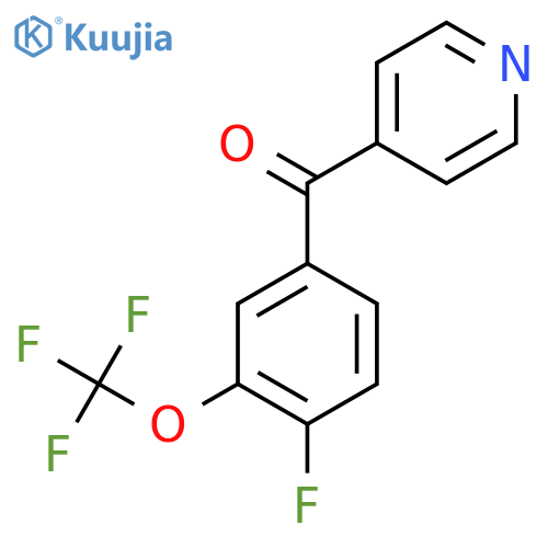 4-(4-Fluoro-3-(trifluoromethoxy)benzoyl)pyridine structure