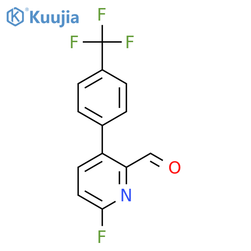 6-Fluoro-3-(4-(trifluoromethyl)phenyl)picolinaldehyde structure