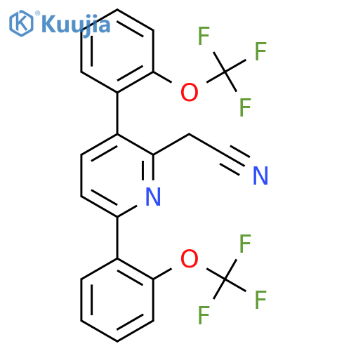 3,6-Bis(2-(trifluoromethoxy)phenyl)pyridine-2-acetonitrile structure