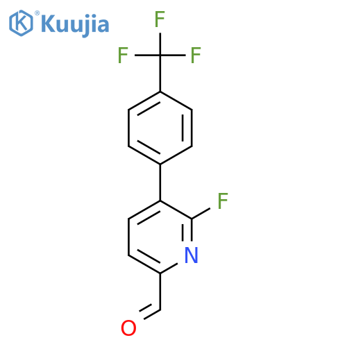 6-Fluoro-5-(4-(trifluoromethyl)phenyl)picolinaldehyde structure