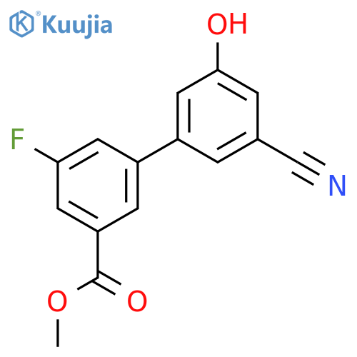 3-Cyano-5-(3-fluoro-5-methoxycarbonylphenyl)phenol structure