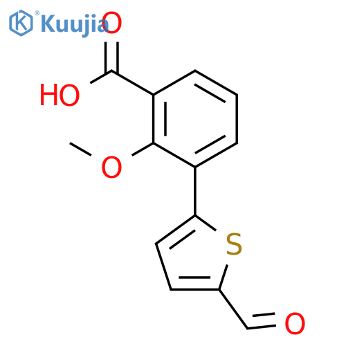 3-(5-Formylthiophen-2-YL)-2-methoxybenzoic acid structure