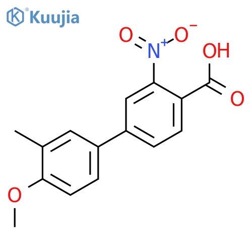 4-(4-Methoxy-3-methylphenyl)-2-nitrobenzoic acid structure