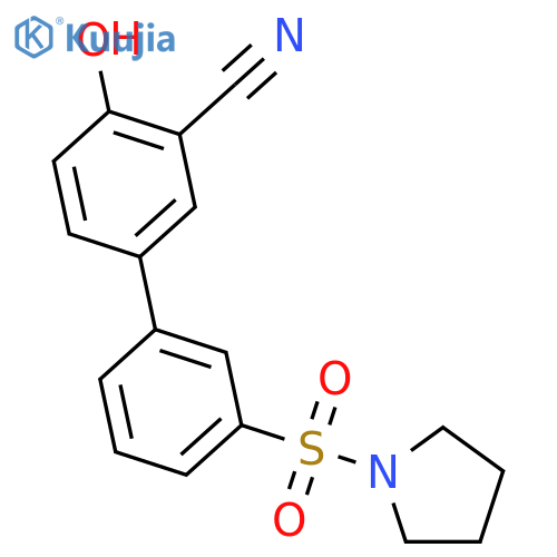 2-hydroxy-5-(3-pyrrolidin-1-ylsulfonylphenyl)benzonitrile structure