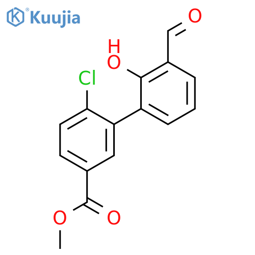 6-(2-Chloro-5-methoxycarbonylphenyl)-2-formylphenol structure
