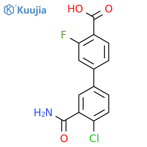 4-(3-Carbamoyl-4-chlorophenyl)-2-fluorobenzoic acid structure