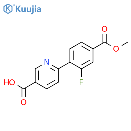 6-(2-Fluoro-4-methoxycarbonylphenyl)nicotinic acid structure