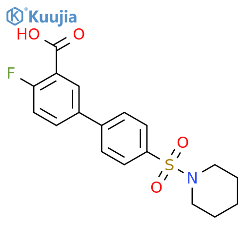 2-fluoro-5-(4-piperidin-1-ylsulfonylphenyl)benzoic Acid structure