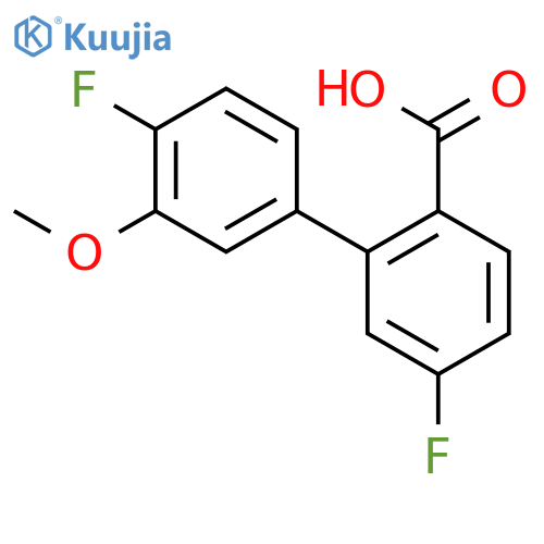 4-Fluoro-2-(4-fluoro-3-methoxyphenyl)benzoic acid structure