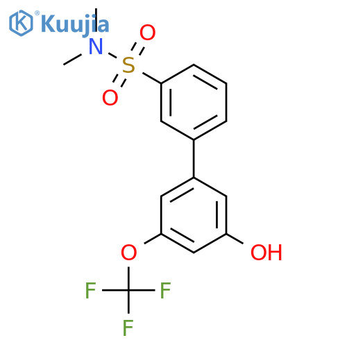 3-[3-Hydroxy-5-(trifluoromethoxy)phenyl]-N,N-dimethylbenzenesulfonamide structure