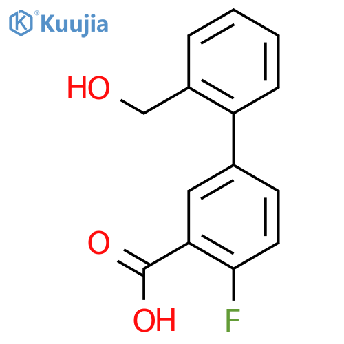 2-fluoro-5-[2-(hydroxymethyl)phenyl]benzoic Acid structure