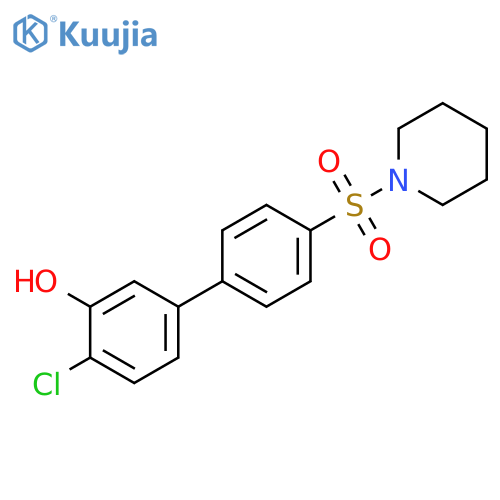 2-Chloro-5-[4-(piperidin-1-ylsulfonyl)phenyl]phenol structure