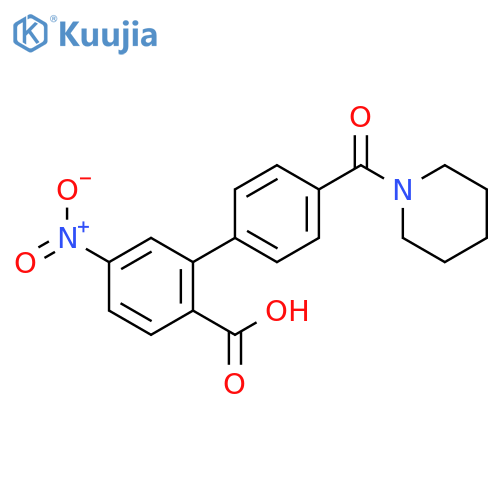 4-Nitro-2-[4-(piperidine-1-carbonyl)phenyl]benzoic acid structure