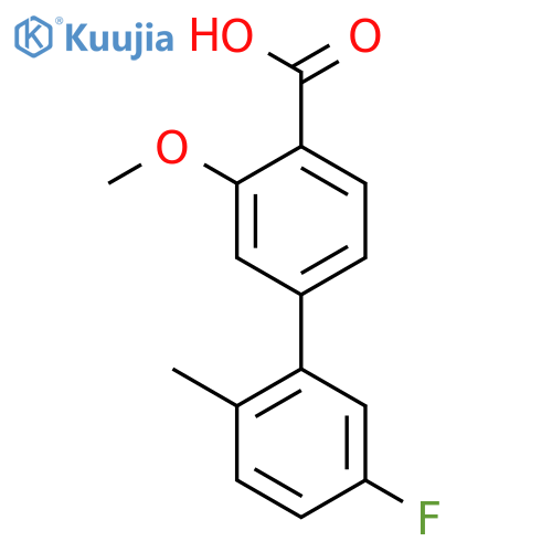 4-(5-Fluoro-2-methylphenyl)-2-methoxybenzoic acid structure