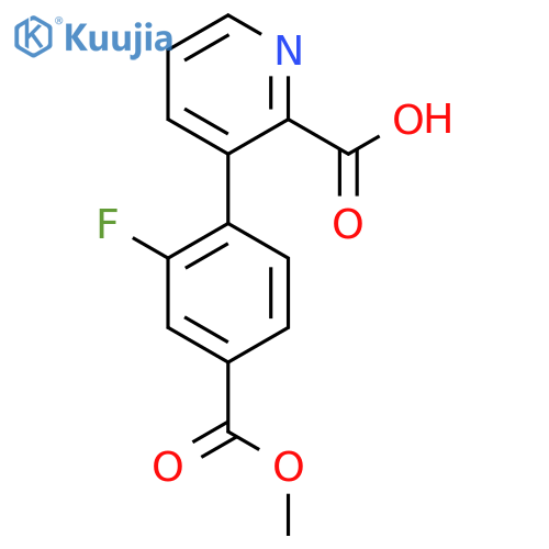 3-(2-Fluoro-4-methoxycarbonylphenyl)picolinic acid structure