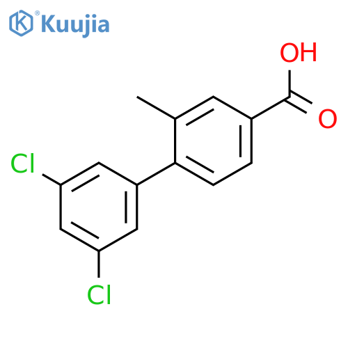4-(3,5-Dichlorophenyl)-3-methylbenzoic acid structure