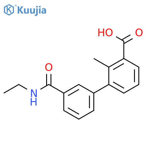 3-[3-(N-Ethylaminocarbonyl)phenyl]-2-methylbenzoic acid structure