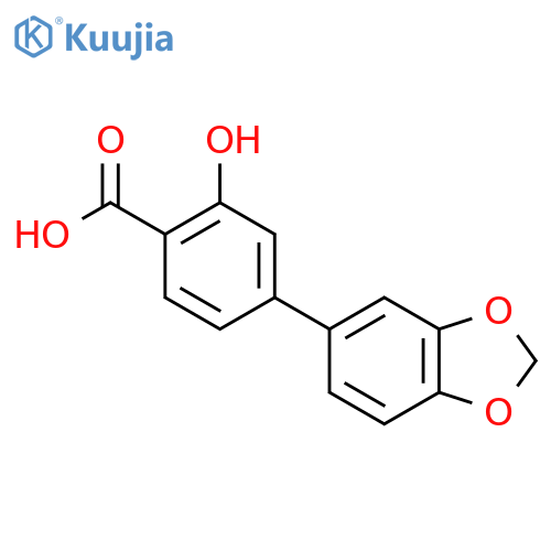 2-Hydroxy-4-(3,4-methylenedioxyphenyl)benzoic acid structure