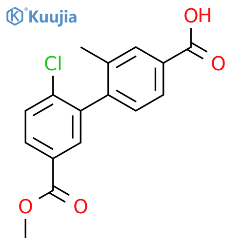4-(2-Chloro-5-methoxycarbonylphenyl)-3-methylbenzoic acid structure