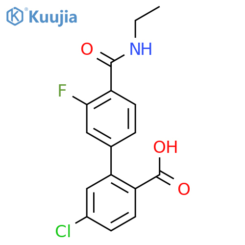 4-Chloro-2-[4-(ethylcarbamoyl)-3-fluorophenyl]benzoic acid structure