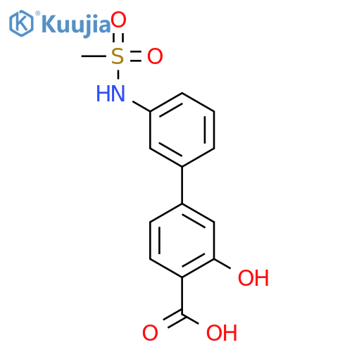 2-hydroxy-4-[3-(methanesulfonamido)phenyl]benzoic Acid structure