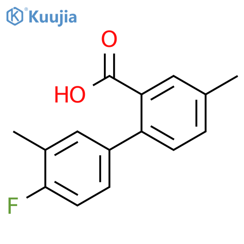 2-(4-Fluoro-3-methylphenyl)-5-methylbenzoic acid structure