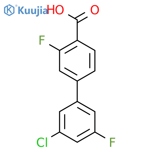 4-(3-Chloro-5-fluorophenyl)-2-fluorobenzoic acid structure