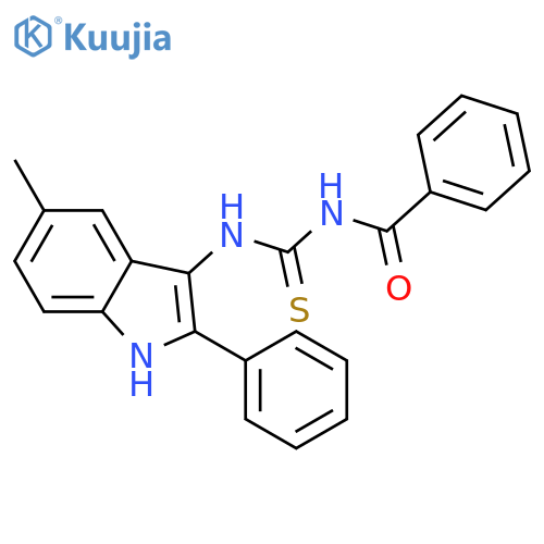 Benzamide,N-[[(5-methyl-2-phenyl-1H-indol-3-yl)amino]thioxomethyl]- structure